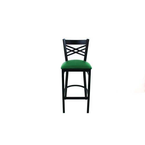 JMC Furniture XBSBVSGRN X Series Barstool, Supports Up to 300 lb, 29.5" Seat Height, Green Seat, Black Back, Black Base