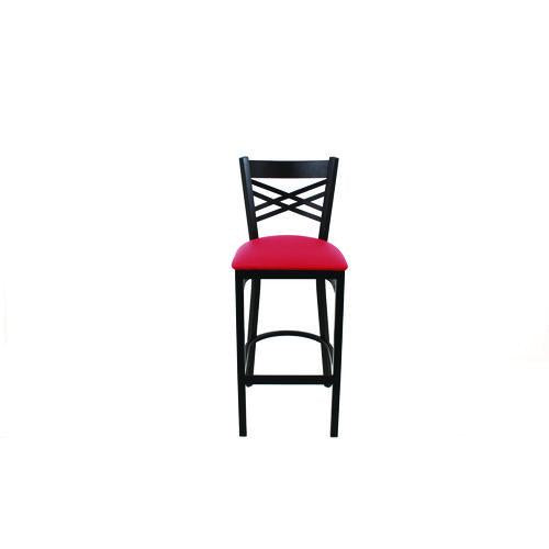 JMC Furniture XBSBVSRED X Series Barstool, Supports Up to 300 lb, 29.5" Seat Height, Red Seat, Black Back, Black Base