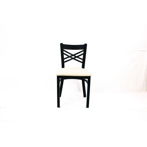 JMC Furniture XCHBVSCRM X Series Chair, Supports Up to 300 lb, 18" Seat Height, Cream Seat, Black Back, Black Base