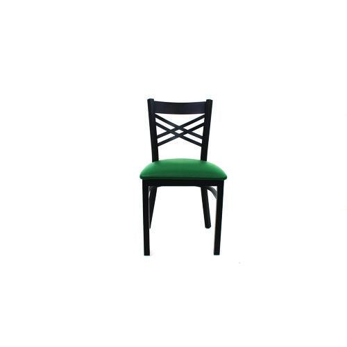 JMC Furniture XCHBVSGRN X Series Chair, Supports Up to 300 lb, 18" Seat Height, Green Seat, Black Back, Black Base