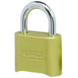 Master Lock 175D Resettable Combination Padlock, 2" Wide, Brass 2