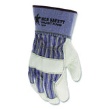 MCR Safety 1935XL Mustang Leather Palm Gloves, Blue/cream, X-Large, Dozen 2