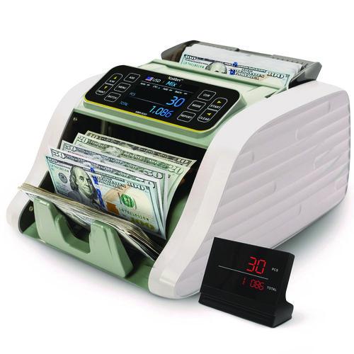 Kolibri KBR-500 KBR-500 Mixed Denomination Bill Counter, 1,200 Bills/Min, 9.2" x 14.3" x 13", Light Gray/Black