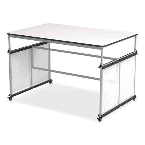 Luxor DTTB001 MBS Classroom Science Lab Makerspace Table, Rectangular, 60.25 x 39.25 x 38, White Top, Gray Base/Legs