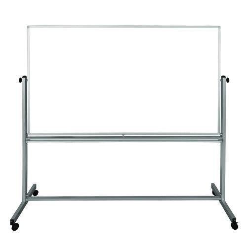 Luxor MB7240WW Mobile Magnetic Whiteboard, 72" x 40", White Surface, Silver Aluminum Frame