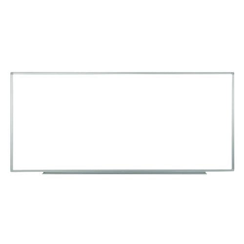 Luxor WB9640W Wall-Mounted Magnetic Whiteboard, 96" x 40", White Surface, Silver Aluminum Frame