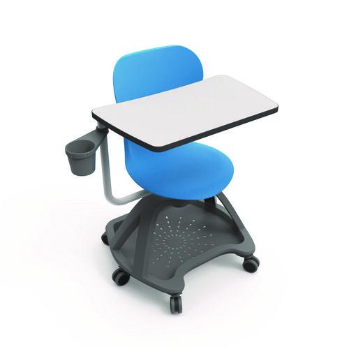 Luxor Student-Mtachr Classroom Series All-In-One Student Desk and Chair, Supports Up to 330 lb, 19" Seat Height, Blue Seat/Back, Gray Base