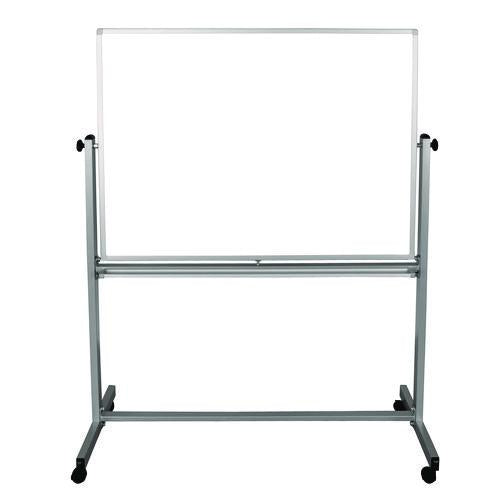 Luxor MB4836WW Mobile Magnetic Whiteboard, 48" x 36", White Surface, Silver Aluminum Frame