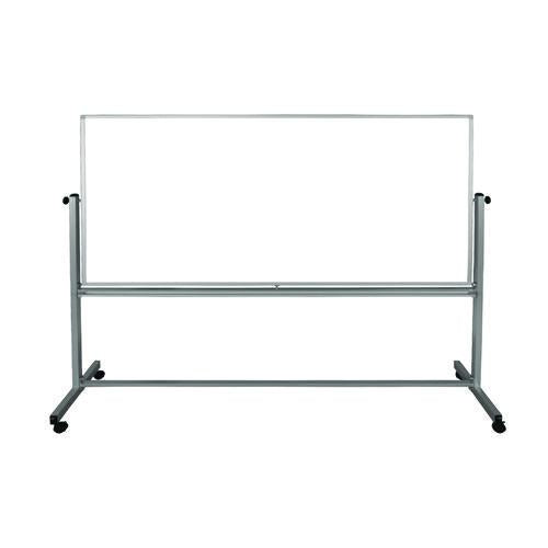 Luxor MB9640WW Mobile Magnetic Whiteboard, 96" x 40", White Surface, Silver Aluminum Frame