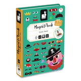 Janod J02716 Magneti'books, Boy's Crazy Faces, 40 Pieces (10 Cards, 30 Magnetic Shapes), Ages 3 to 8 2