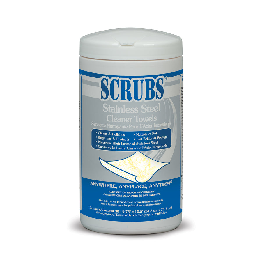 ITW Pro Brands 91930 Scrubs Stainless Steel Cleaner Wipe 30 Count Citrus Scent 6/CS