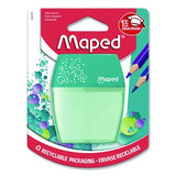 Maped Helix 634755 Shaker Two-Hole Canister Pencil Sharpener, 3.74 x 1.02 x 4.92, Randomly Assorted Color 3