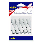Maped Helix 37360 Professional Hi-Polymer Oversized Pencil Cap Erasers, For Pencil Marks, White, 10/Pack 3