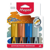 Maped Helix 742000 Fluo Peps Metallic Glitter Highlighter, Assorted Ink, Chisel Tip, Assorted Barrel, 4/Pack 3