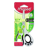 Maped Helix 470249US Kidy Spring-Assisted Educational Scissors Rounded Tip, 5.41" Long, 2" Cut Length, Straight White/ Black Handle 3