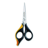 Maped Helix 690210 Ultimate Precision Soft Grip Multipurpose Scissors, 5.75" Long, 3" Cut Length, Straight Black/Orange Handle 3