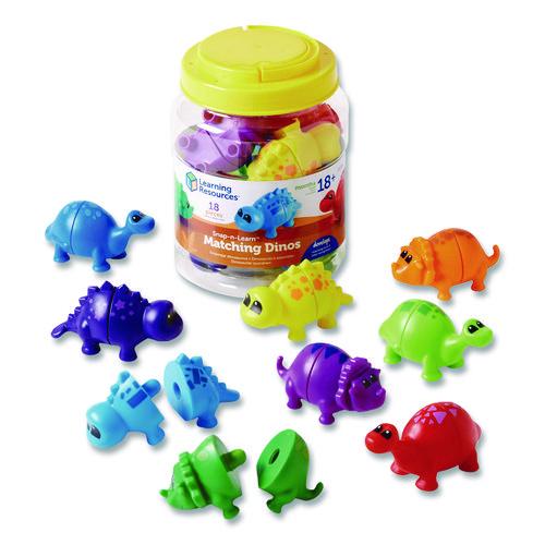 Learning Resources LER6708 Snap-n-Learn Matching Dinos, Pre-K, 18 Pieces