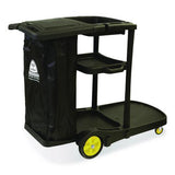 Nexstep Commercial Products 96980 Premier Janitor Cart, 2 Shelves, Plastic, 18.25 x 44.5 x 38, Black 2