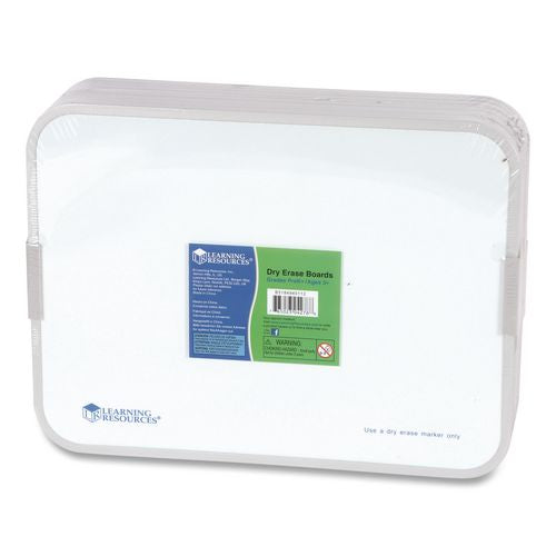 Learning Resources LER4278 Dry Erase Boards, 9" x 12", White Surface, 10 Boards
