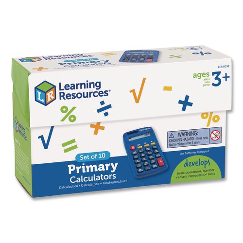 Learning Resources LER0038 Primary Calculator, 8-Digit, LCD, 10 Calculators