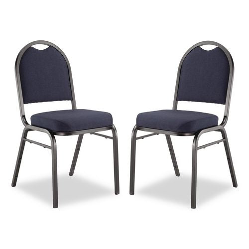 NPS 9254BT2 9200 Series Premium Upholstered Stack Chair, Fabric, Supports 500 lbs, 19" Seat Ht, Midnight Blue Seat/Back, Black Base, 2/Pk