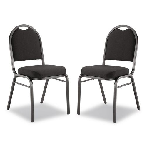 NPS 9260BT2 9200 Series Premium Upholstered Stack Chair, Fabric, Supports 500 lb,19" Seat Height, Ebony Black Seat/Back, Black Base, 2/PK