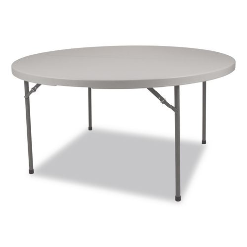 NPS CMFIH60R Comfort Max Fold-in-Half Table, Round, 60w x 60d x 29.25h, Speckled Gray Top, Gray Base/Legs
