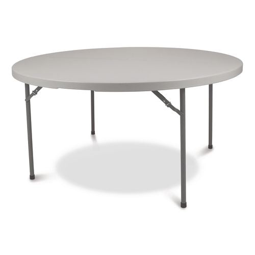 NPS CMFIH48R Comfort Max Fold-in-Half Table, Round, 48w x 48d x 29.25h, Speckled Gray Top, Gray Base/Legs