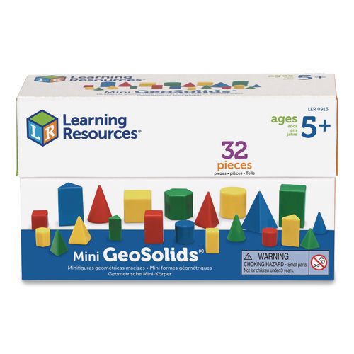Learning Resources LER0913 Mini GeoSolids, Grades K to 5, 32 Pieces