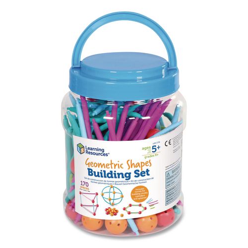 Learning Resources LER1776 Geometric Shapes Building Set, Grades K to 5, 170 Pieces