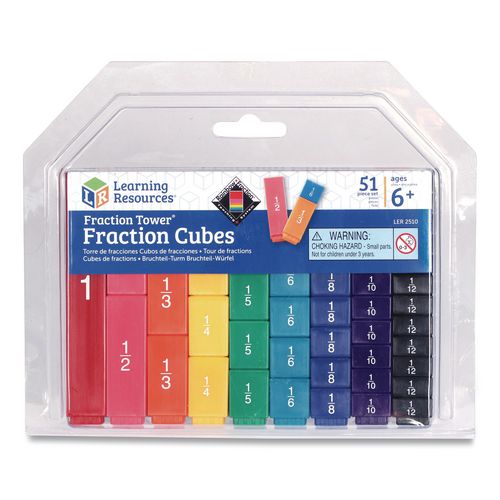 Learning Resources LER2510 Fraction Tower Fraction Cubes, Grades 1 to 4, 51 Pieces