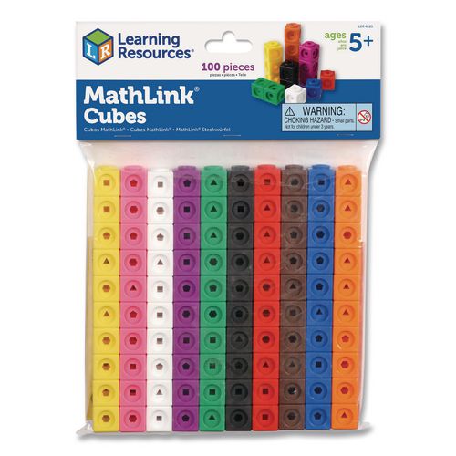 Learning Resources LER4285 MathLink Cubes, Grades 1 to 3, 100 Pieces