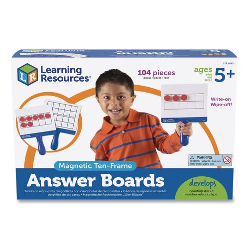 Learning Resources LER6645 Magnetic Ten-Frame Answer Boards, Ages 5 and Up, 104 Pieces