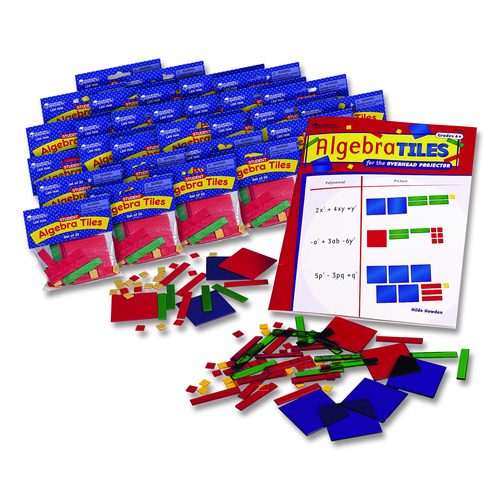 Learning Resources LER7547 Algebra Tiles Class Set, Grades 7 to 9, 32 Pieces/Set, 30 Sets