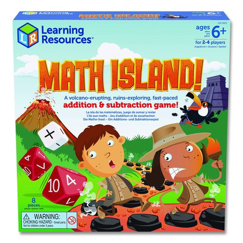 Learning Resources LER5025 Math Island Addition and Subtraction Game, 2 to 4 Players, Grades 1 to 4, 8 Pieces