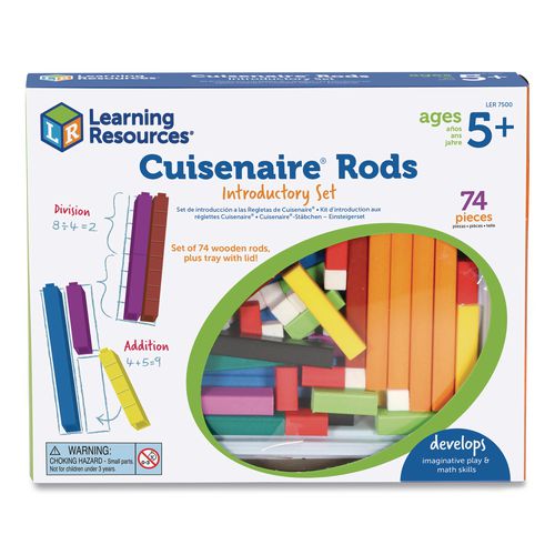Learning Resources LER7500 Cuisenaire Rods Introductory Set, Grades Pre-K to 3, 74 Pieces