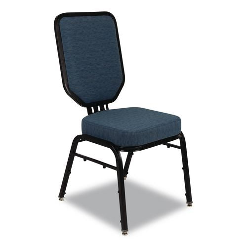 NPS 9684BG2 Flex-Back Banquet Chair, Supports Up to 500 lbs, 18.6" Seat Height, Morticia Blue Lagoon Seat/Back, Black Base, 2/Pack