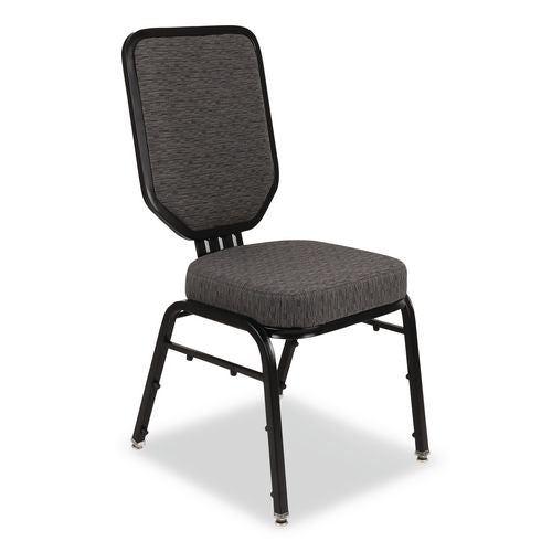 NPS 9690BG2 Flex-Back Banquet Chair, Supports Up to 500 lbs, 18.6" Seat Height, Morticia Onyx Seat/Back, Black Base, 2/Pack