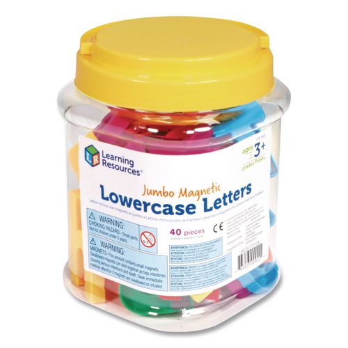 Learning Resources LER0451 Jumbo Lowercase Magnetic Letters, 1.5" Tall, Assorted Color Characters, 40 Pieces