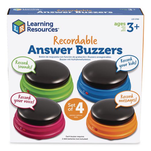 Learning Resources LER3769 Recordable Answer Buzzers, Ages 3 and Up, 4 Buzzers