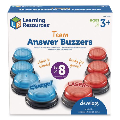Learning Resources LER3780 Team Answer Buzzers, Ages 3 and Up, 4 Buzzers