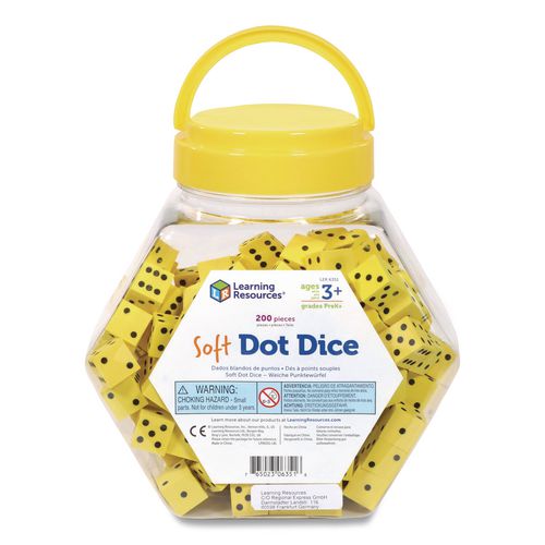 Learning Resources LER6351 Soft Foam Dot Dice, Grades Pre-K to 1, 200 Pieces