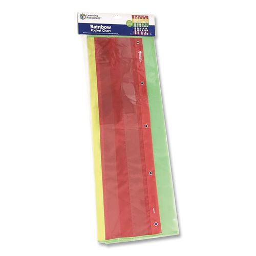 Learning Resources LER2197 Rainbow Pocket Chart, 10 Pockets, 33.5" w x 42" h, Assorted Colors