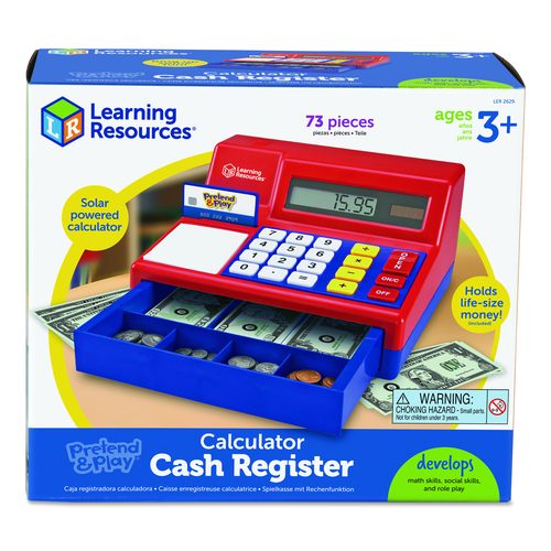 Learning Resources LER2629 Pretend and Play Calculator Cash Register, Grades Pre-K to 2, 73 Pieces