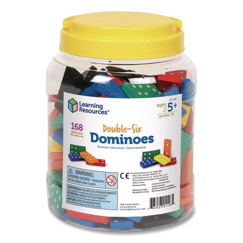Learning Resources LER0287 Double-Six Dominoes in Bucket, 2 to 4 Players, Grades K to 4, 168 Pieces