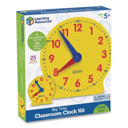 Learning Resources LER2102 Big Time Classroom Clock Kit, Grades K to 2, 25 Pieces