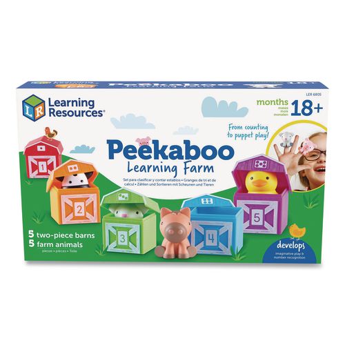 Learning Resources LER6805 Peekaboo Learning Farm, Pre-K to K, 10 Pieces