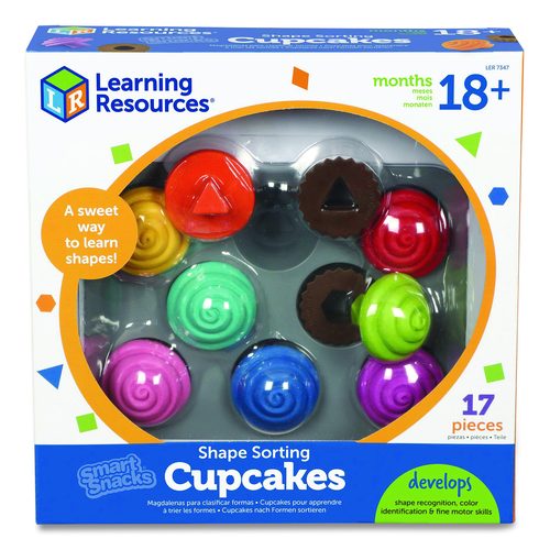 Learning Resources LER7347 Smart Snacks Shape Sorting Cupcakes, Pre-K, 17 Pieces