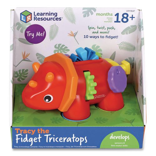 Learning Resources LER9147 Tracy the Fidget Triceratops, Pre-K to K