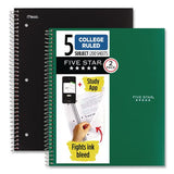 Five Star 820190 Wirebound Notebook, 5-Subject, Medium/College Rule, Assorted Cover Colors, (200) 11 x 8.5 Sheets, 2/Pack 2